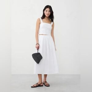 NWT - Banana Republic White Cotton  Cross-Back Cropped Top - Size L